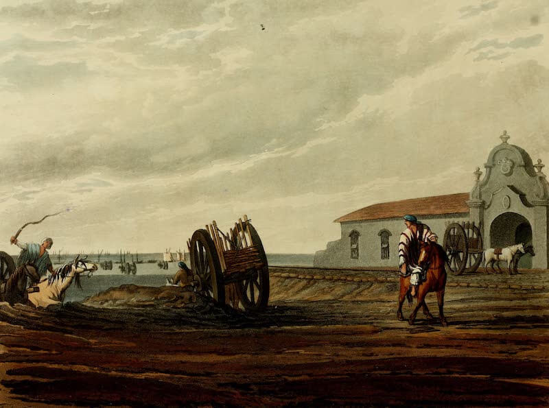 Picturesque Buenos Ayres & Monte Video - Shipping Hides at the Custom House (1820)