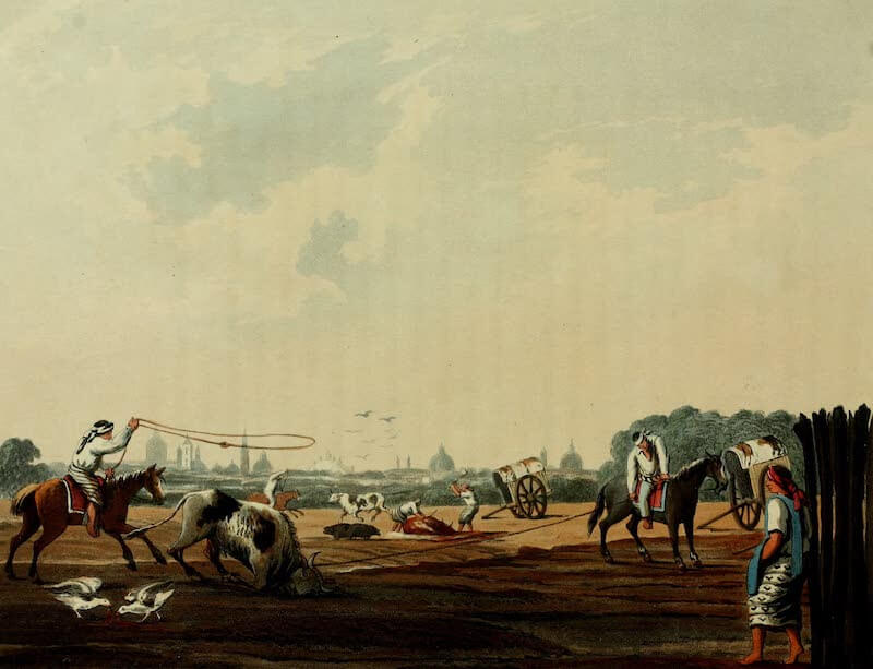 Picturesque Buenos Ayres & Monte Video - South Matadero (Public Butchery) (1820)