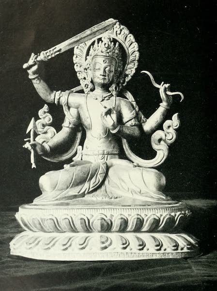Picturesque Nepal - Copper-gilt Statuette of Manjusri, the Founder of Nepal (1912)