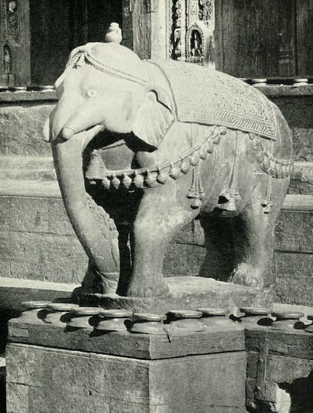Picturesque Nepal - Elephant outside the Southern Entrance to the Temple of Changu-Narain  (1912)