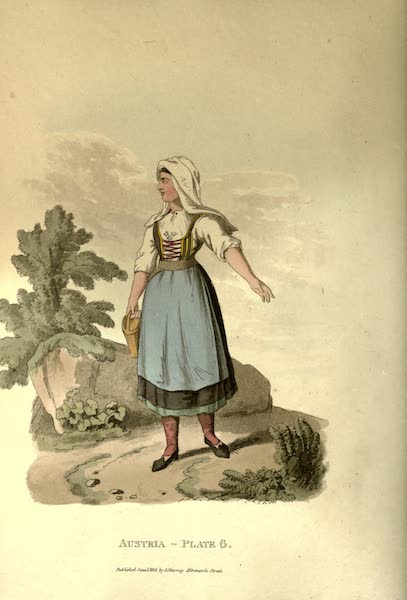 Picturesque Representations of the Austrians - A Countrywoman of Upper Carniola in her Summer Dress (1814)