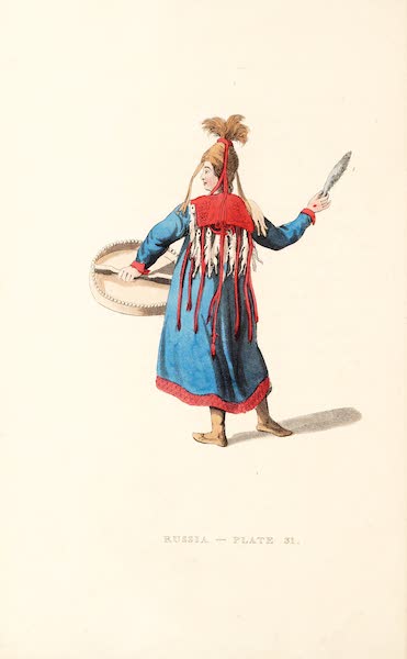 A Female Schaman, shewing the back part of her dress