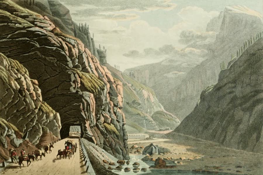 Picturesque Tour from Geneva to Milan - View of the Exterior of the Gallery of Algaby (1820)