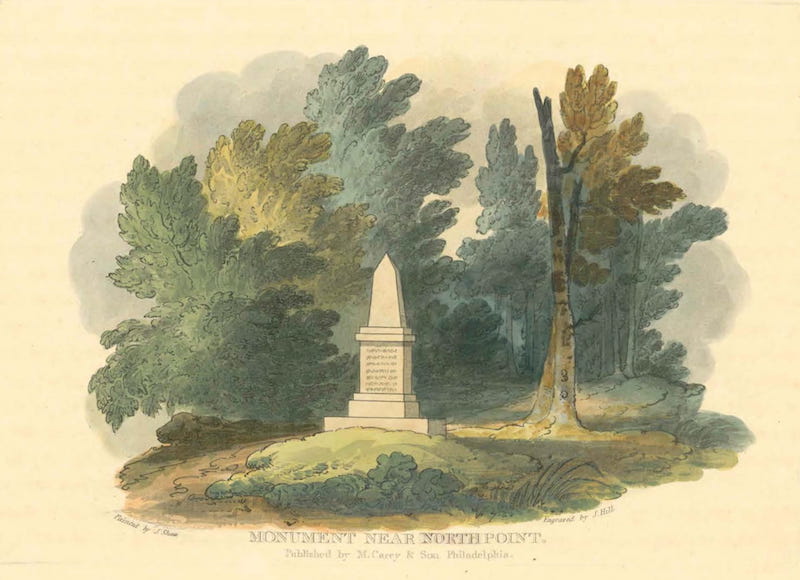 Picturesque Views of American Scenery - Monument Near North Point (1820)
