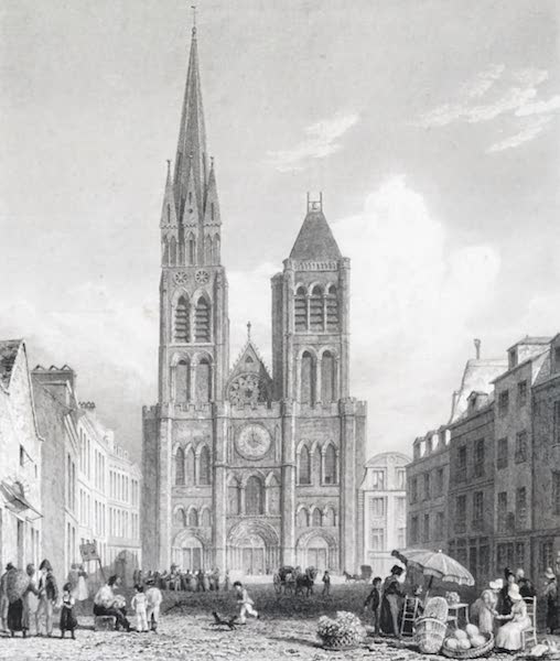 Picturesque Views of the City of Paris Vol. 2 - West Front of St. Denis (1823)