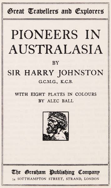 Pioneers in Australasia - Title Page (1912)