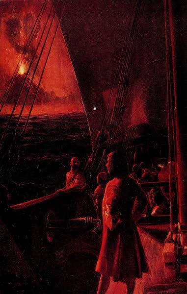 Dampier and His Crew Watching a Volcanic Eruption