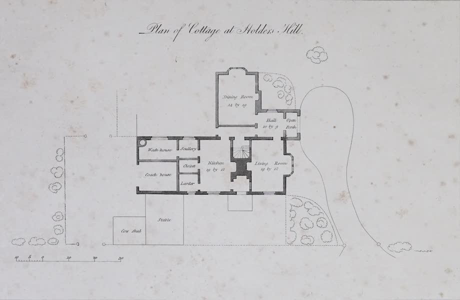 Plans and Views of Ornamental Domestic Buildings - Plan of Cottage at Holder's Hill (1836)