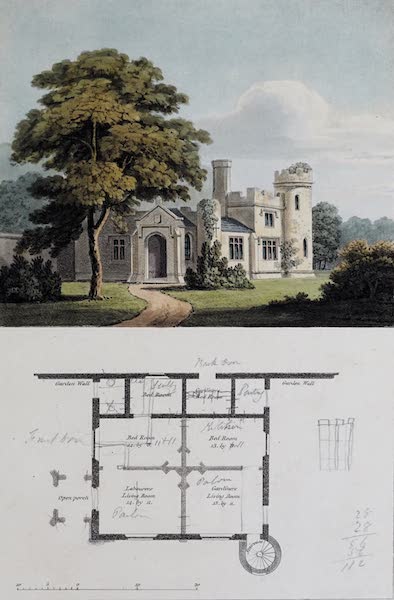 Plans and Views of Ornamental Domestic Buildings - Double Cottage at the Rookery, Woodford, Essex (1836)