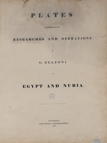 Egypt - Plates Illustrative of the Researches and Operations of G. Belzoni