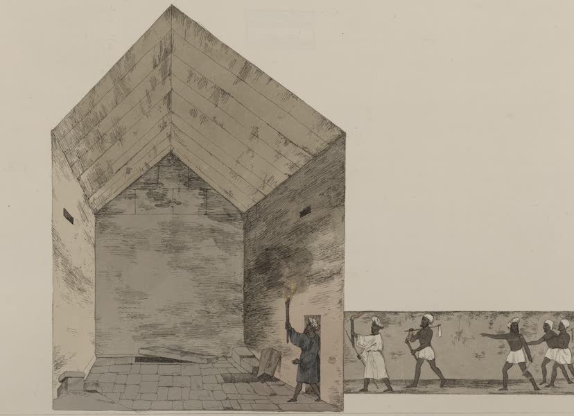 Plates Illustrative of the Researches and Operations of G. Belzoni - Great Chamber in the second pyramid of Ghizeh. Discovered by G. Belzoni, 1818 (1820)