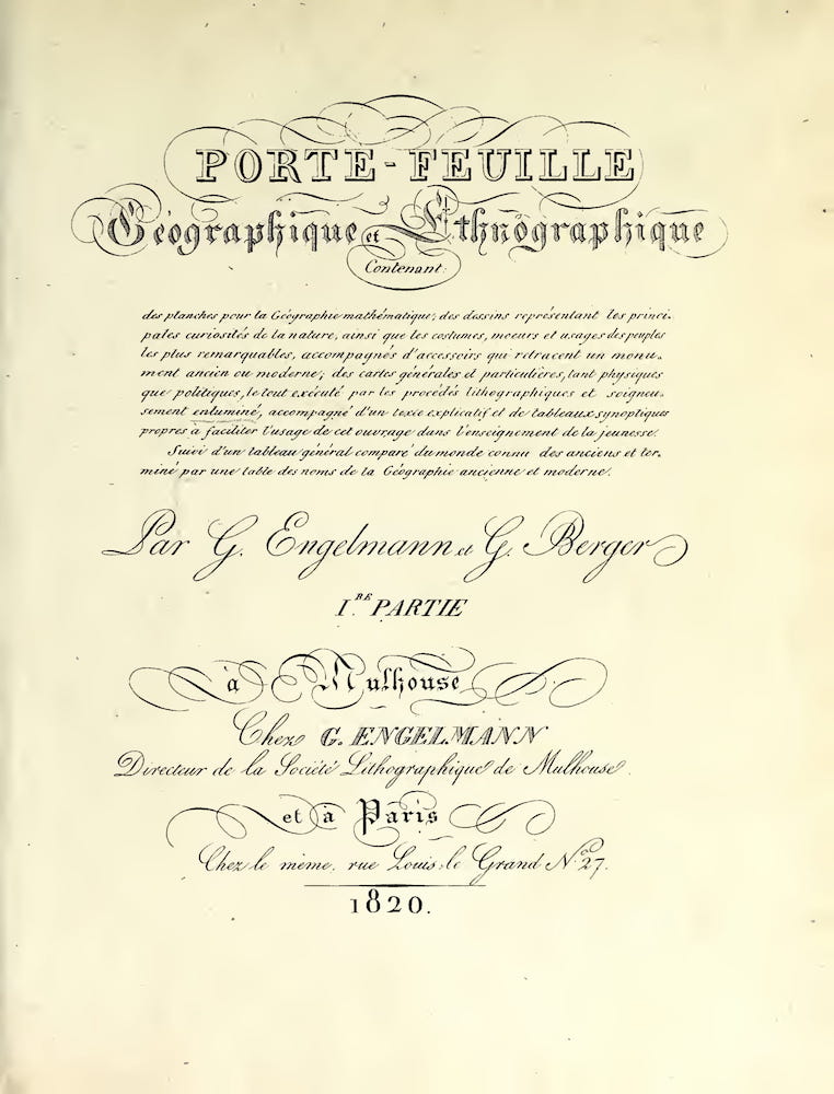 Porte-Feuille Geographique et Ethnographique [Text]