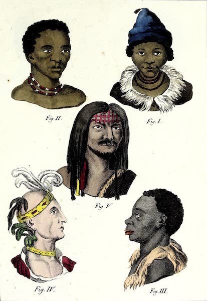 Porte-Feuille Geographique et Ethnographique [Atlas] - [Assorted Facial Profiles - IV] (1820)