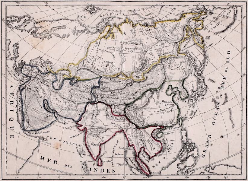 Porte-Feuille Geographique et Ethnographique [Atlas] - Carte physique de l'Asie (1820)