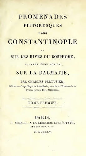 Promenades Pittoresques dans Constantinople Vol. 1 - Title Page
