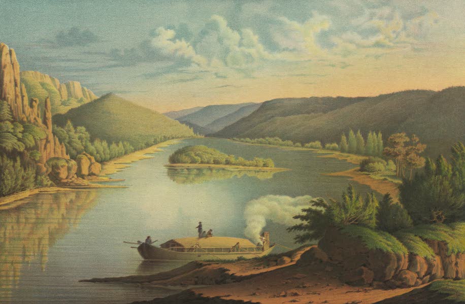 Puteshestvie po vostochnoi Sibiri - Vid na reke Lene bliz goroda Kirenska (1856)