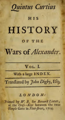Duke University - Quintus Curtius, His History of the Wars of Alexander