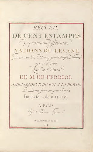 French - Recueil de Cent Estampes Representant Differentes Nations du Levant