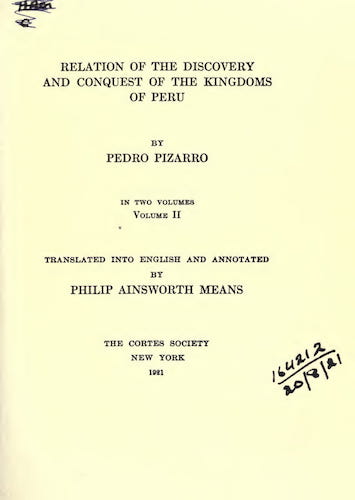New World - Relation of the Discovery and the Conquest of the Kingdoms of Peru Vol. 2