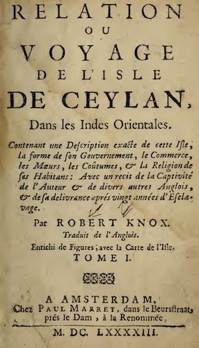 Maldives - Relation ou Voyage de l'Isle de Ceylan