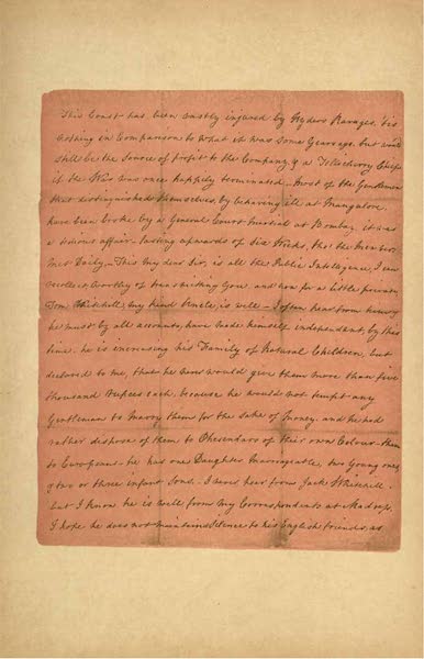 Relics of the Honourable British East India Company - A Letter from Eliza Draper, dated Tellicherry, April, 1769 [IV] (1909)