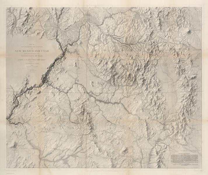 Report of the Exploring Expedition from Santa Fe - Map of Exploration and Surveys in New Mexico and Utah (1876)