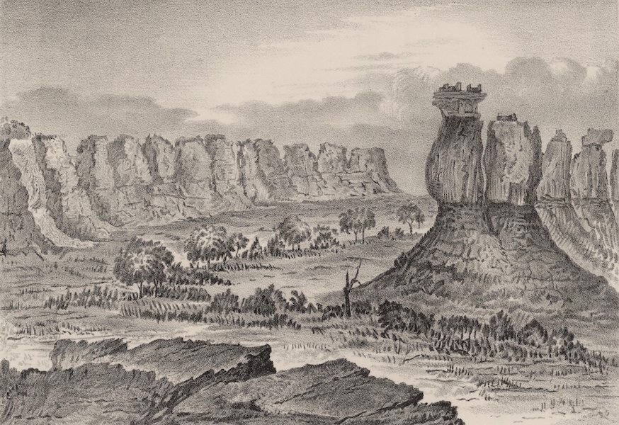 Report of the Exploring Expedition from Santa Fe - Ruins of Stone Houses Cliffs, Labyrinth Canyon. (1876)