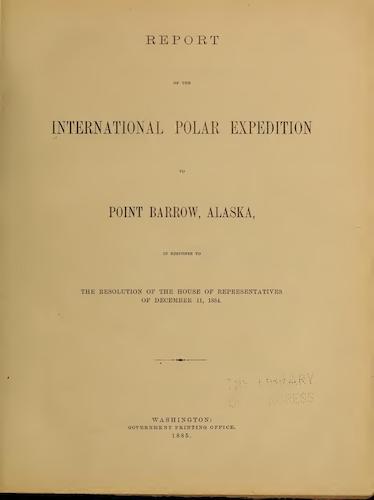 Report of the International Polar Expedition - Title Page