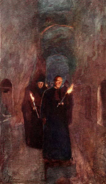 Rome, Painted and Described - A Procession in the Catacomb of Callistus (1905)
