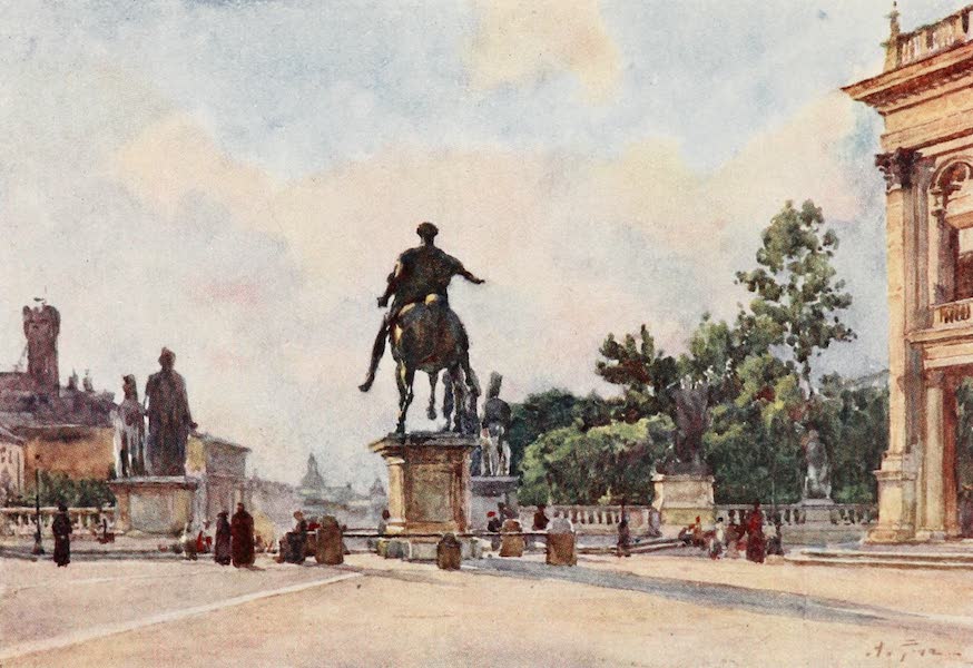 Rome, Painted and Described - Bronze Statue of Marcus Aurelius on the Capitol (1905)