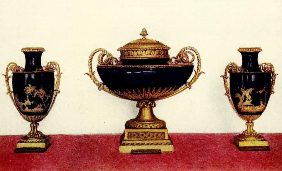 Royal Sèvres China - Three Bleu Vases with Bronze Gilt Mounts (1909)