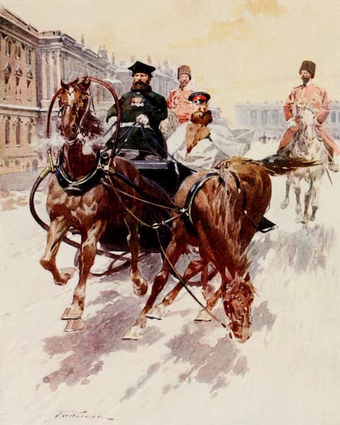 Russia, Painted and Described - Sledging with the 'Pristyazhka,' or Side-Horse (1913)