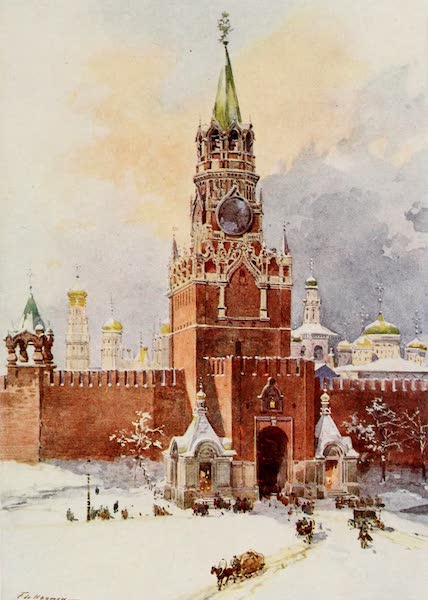 Russia, Painted and Described - The Saviour (Spassky) Tower of the Kremlin, Moscow (1913)