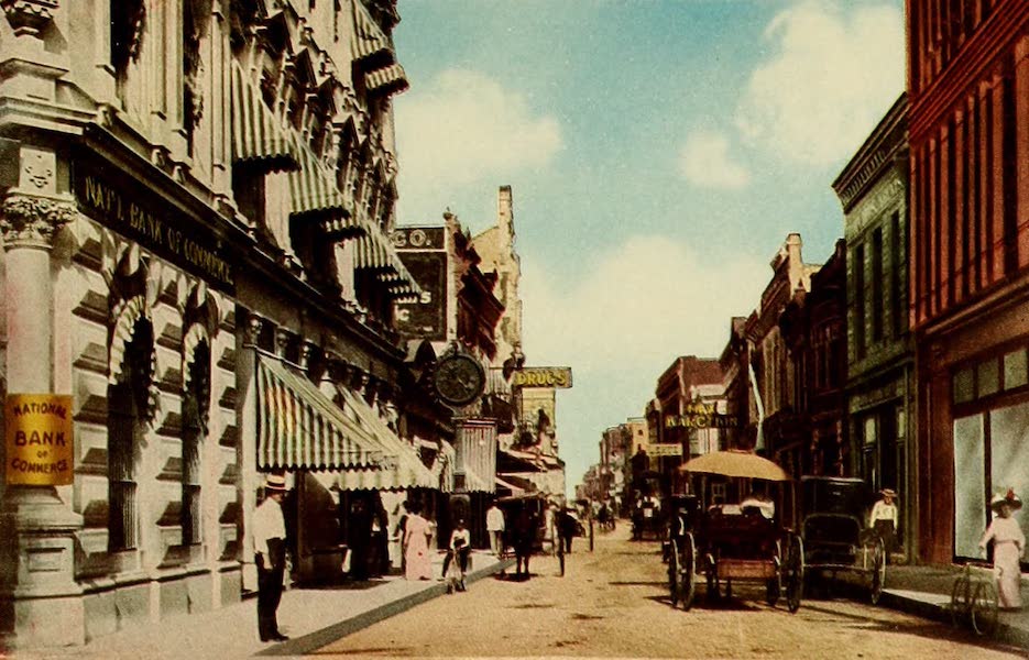 San Antonio, A Descriptive View Book in Colors - Commerce Street (1913)