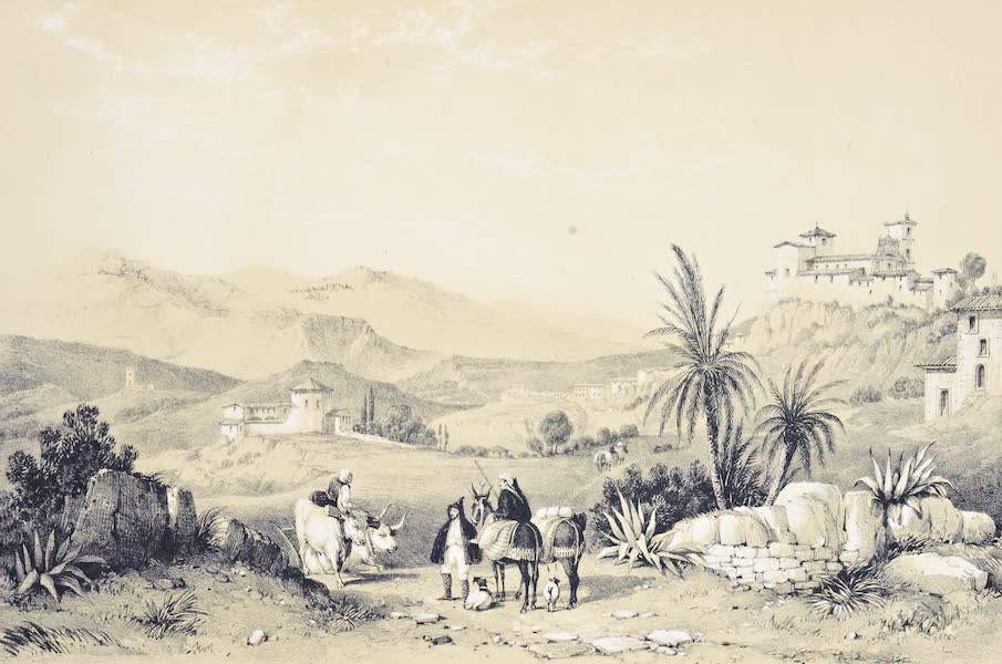 Saracenic and Norman Remains - Distant View of Traina (1840)