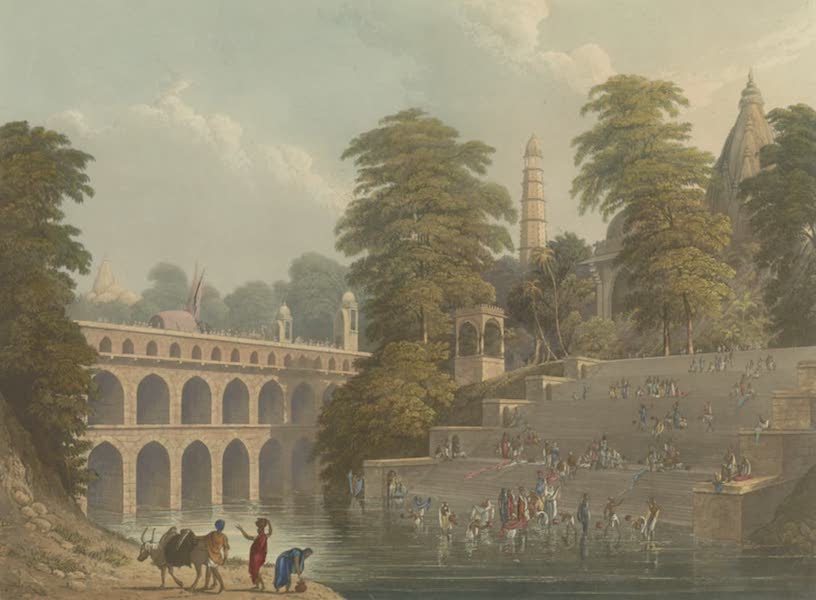 Scenery, Costumes and Architecture, Chiefly on the Western Side of India - View of the bridge near Baroda in Guzerat, drawn in 1806 (1826)