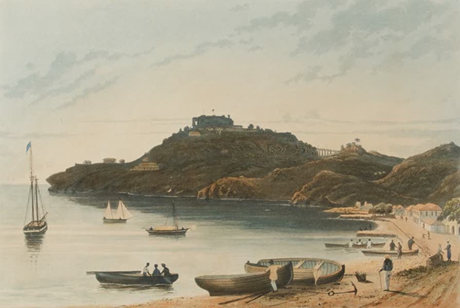 Scenery of the Windward and Leeward Islands - Fort Charlotte, St. Vincent's from Kingston. [Engraved by N. Fielding] (1837)
