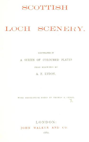 Scottish Loch Scenery - Title Page (1882)