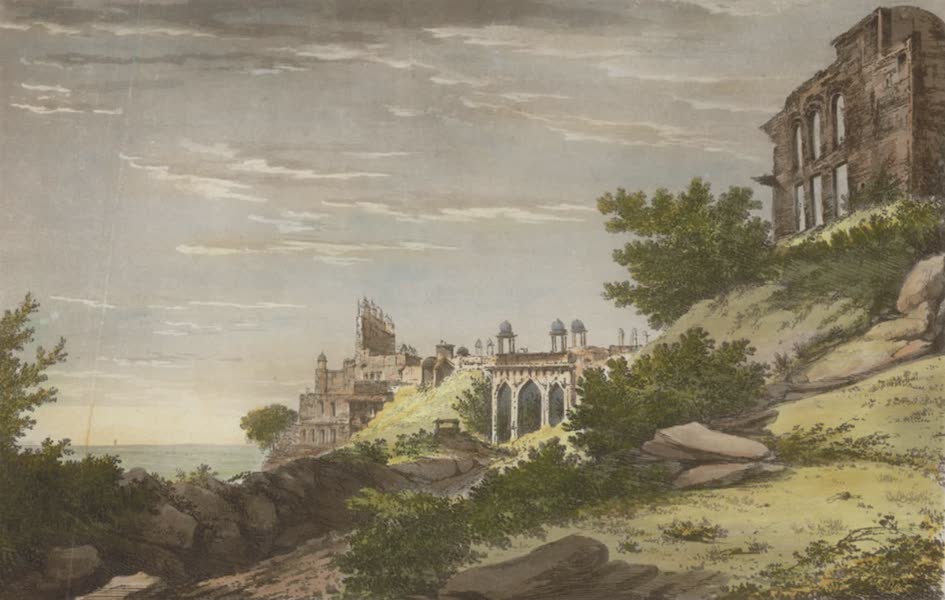 Select Views in India - A View of the Ruins of Part of the Palace and Mosque at Futty poor Sicri (1797)