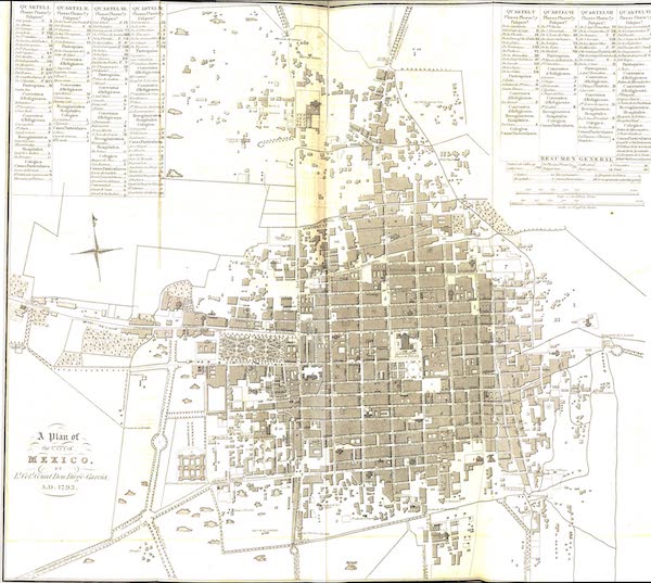 A Plan of the City of Mexico by Lt. Col. Don Diego Garcia - AD 1793