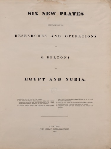 Six New Plates Illustrative of the Researches and Operations