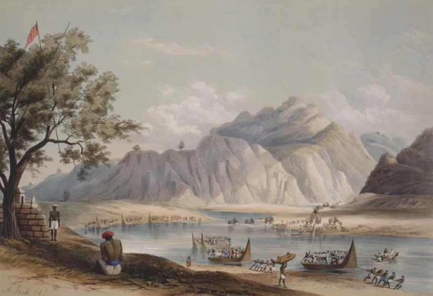 Six Views of Kot Kangra and the Surrounding Country - Crossing the River Beeas (1847)