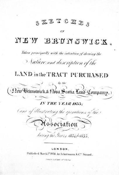 Sketches in New Brunswick - Title Page (1836)