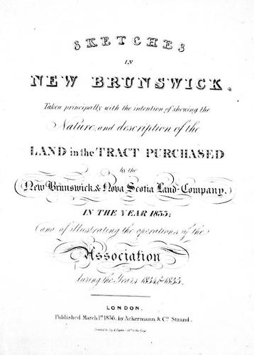 Sketches in New Brunswick (1836)