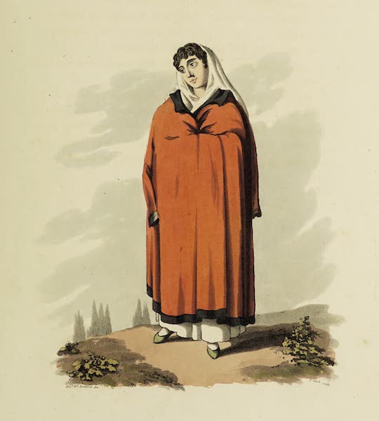 Sketches of Portugal and Spain - A Lady of Lisbon in her walking dress (1809)