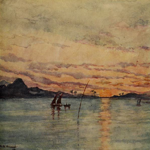 South America, Painted and Described - Sunset in Rio Harbour (1912)