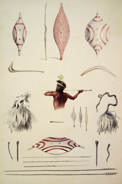 South Australia Illustrated - Native Weapons and Implements (1847)