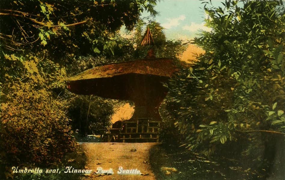 Souvenir Album of Seattle, Washington - Umbrella seat, Kinnear Park, Seattle (1900)