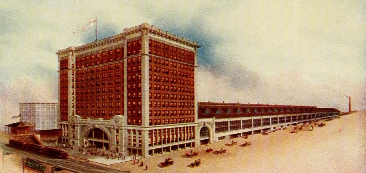 Souvenir of Chicago in Colors - La Salle Street Station (1910)