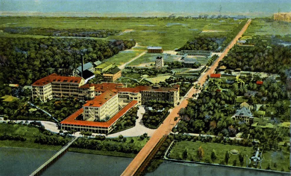 Airplane View of Ormond Beach and Atlantic Ocean, Hotel Ormond in Foreground